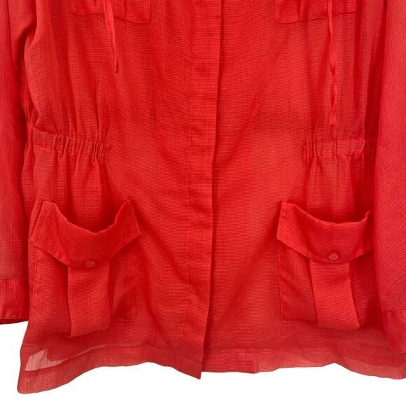 Chico's Island Coral Sheer Amelia Jacket Size 2 (L-12) - Picture 6 of 11